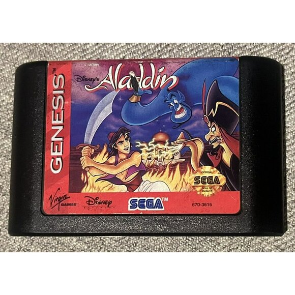Disneys Aladdin Sega Genesis Authentic Cartridge Only (1993) Tested & Working - Picture 1 of 2